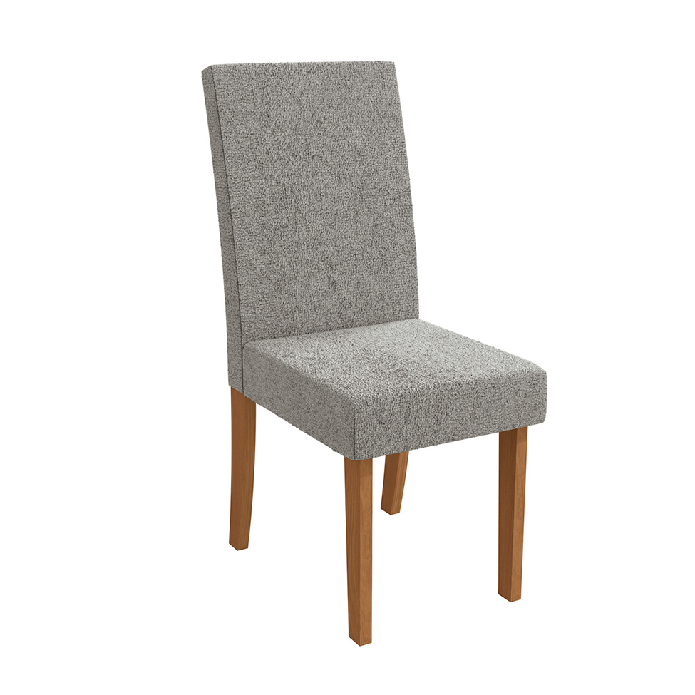 Conjunto com 2 Cadeiras Dalia Bouclé Cinza e Canela