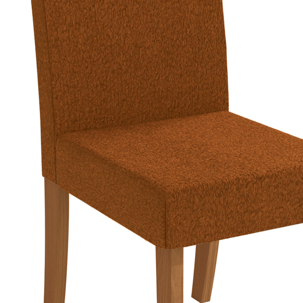 Conjunto com 2 Cadeiras Dalia Bouclé Terracota e Canela