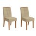 Conjunto com 2 Cadeiras Elva Bouclé Bege e Canela