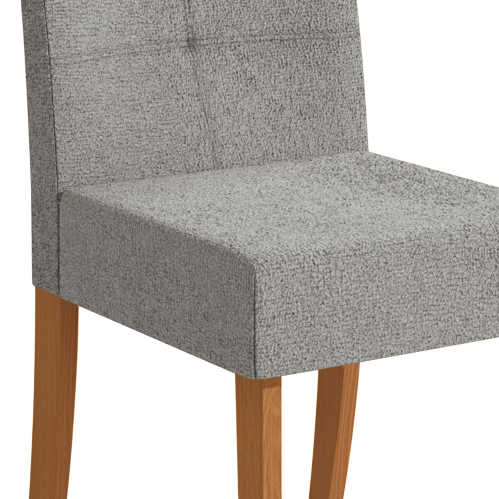 Conjunto com 2 Cadeiras Elva Bouclé Cinza e Canela