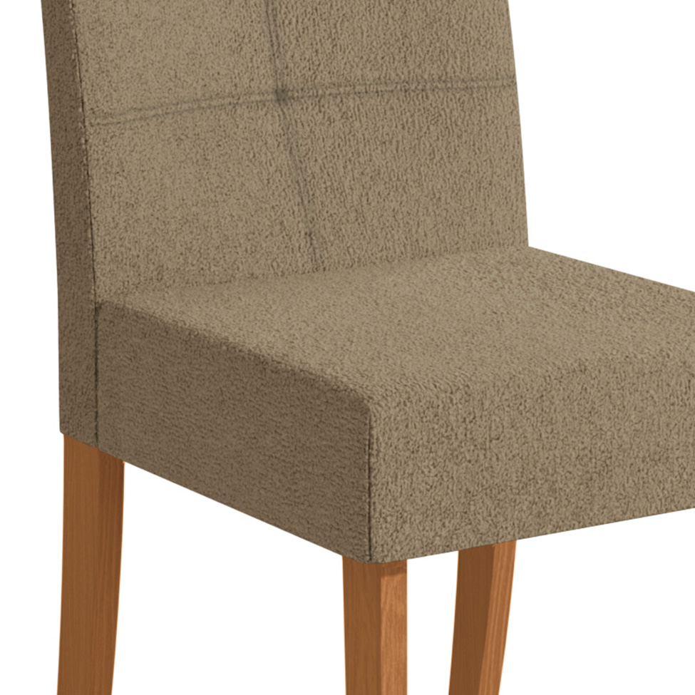Conjunto com 2 Cadeiras Elva Bouclé Fendi e Canela