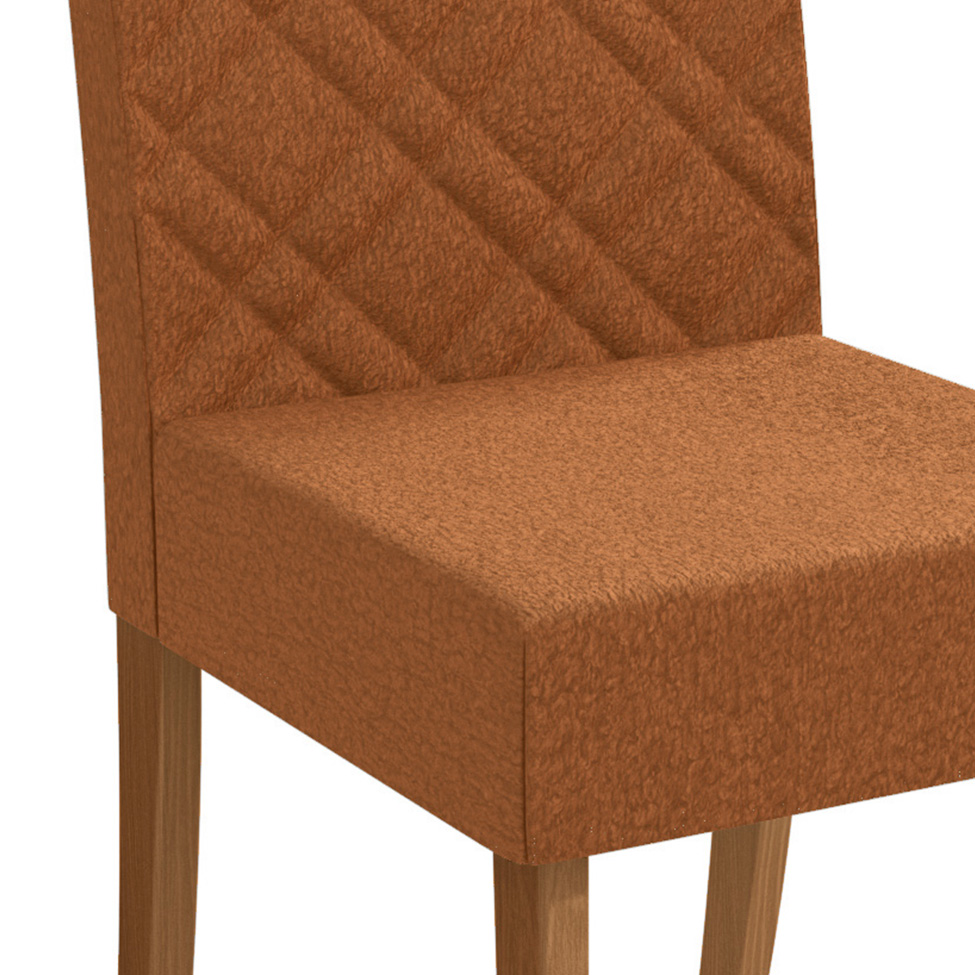 Conjunto com 2 Cadeiras Gardênia Bouclé Terracota e Canela
