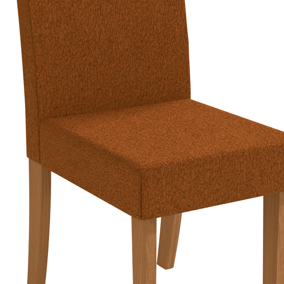 Conjunto com 2 Cadeiras Iris Bouclé Terracota e Canela