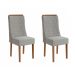 Conjunto com 2 Cadeiras Jasmin Bouclé Cinza e Canela