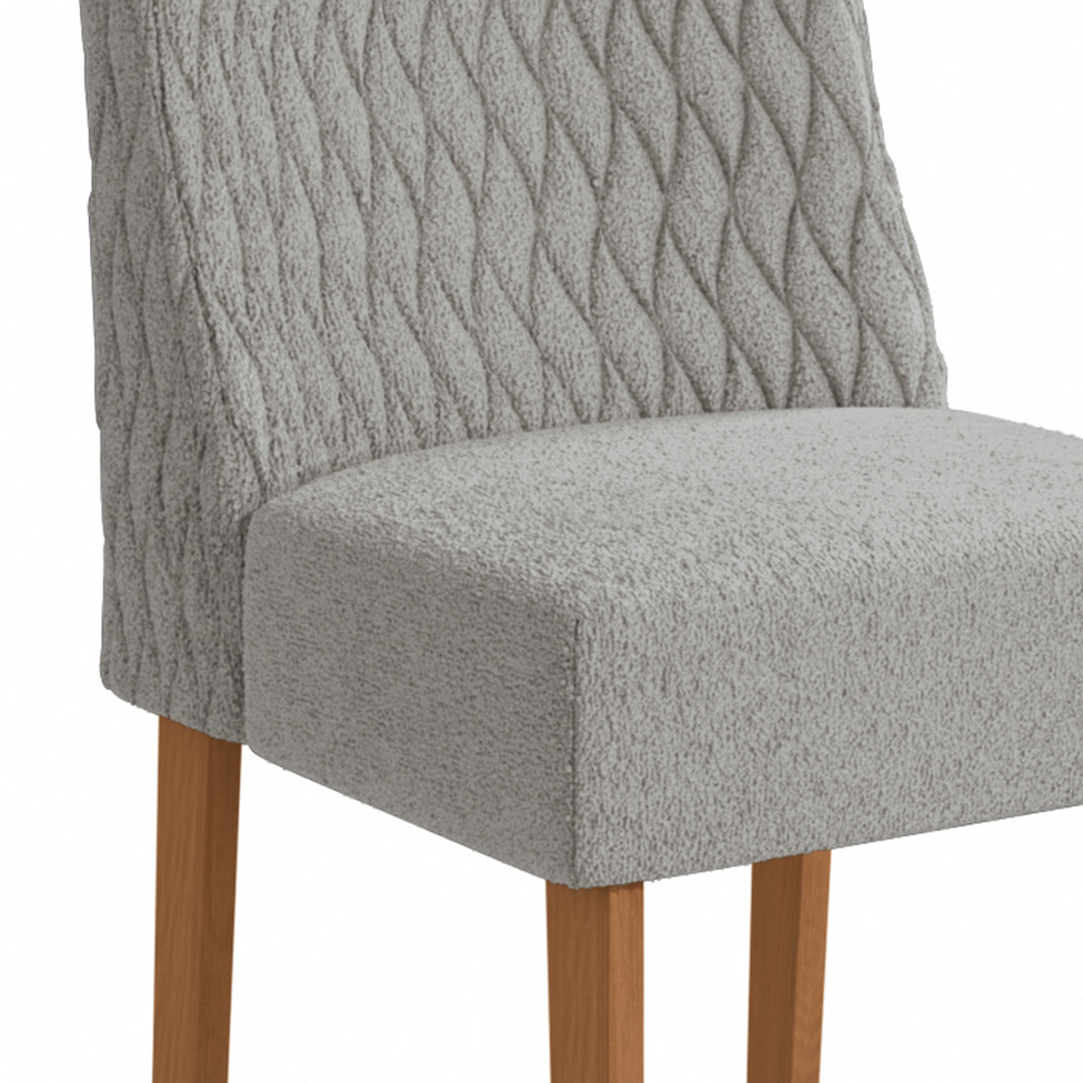 Conjunto com 2 Cadeiras Jasmin Bouclé Cinza e Canela
