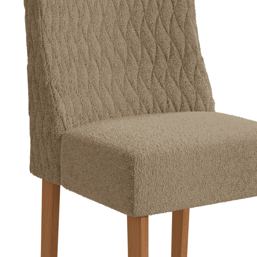 Conjunto com 2 Cadeiras Jasmin Bouclé Fendi e Canela