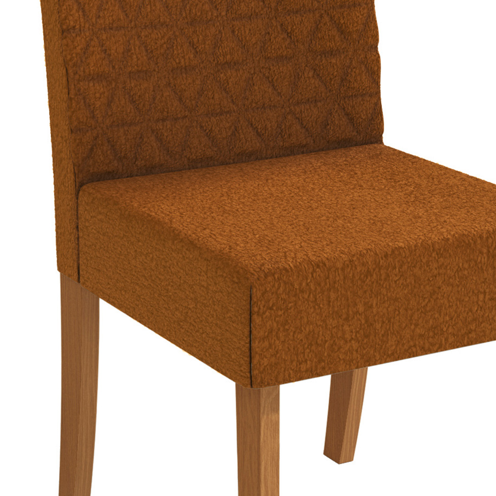 Conjunto com 2 Cadeiras Rosa Bouclé Terracota e Canela