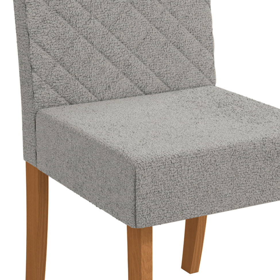 Conjunto com 2 Cadeiras Verbena Bouclé Cinza e Canela
