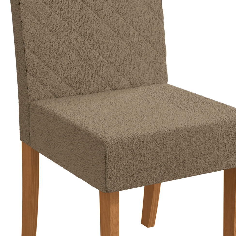 Conjunto com 2 Cadeiras Verbena Bouclé Fendi e Canela