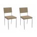 Conjunto com 2 Cadeiras Zaria Veludo Bege e Cromado