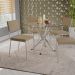 Conjunto com 2 Cadeiras Zaria Veludo Bege e Cromado