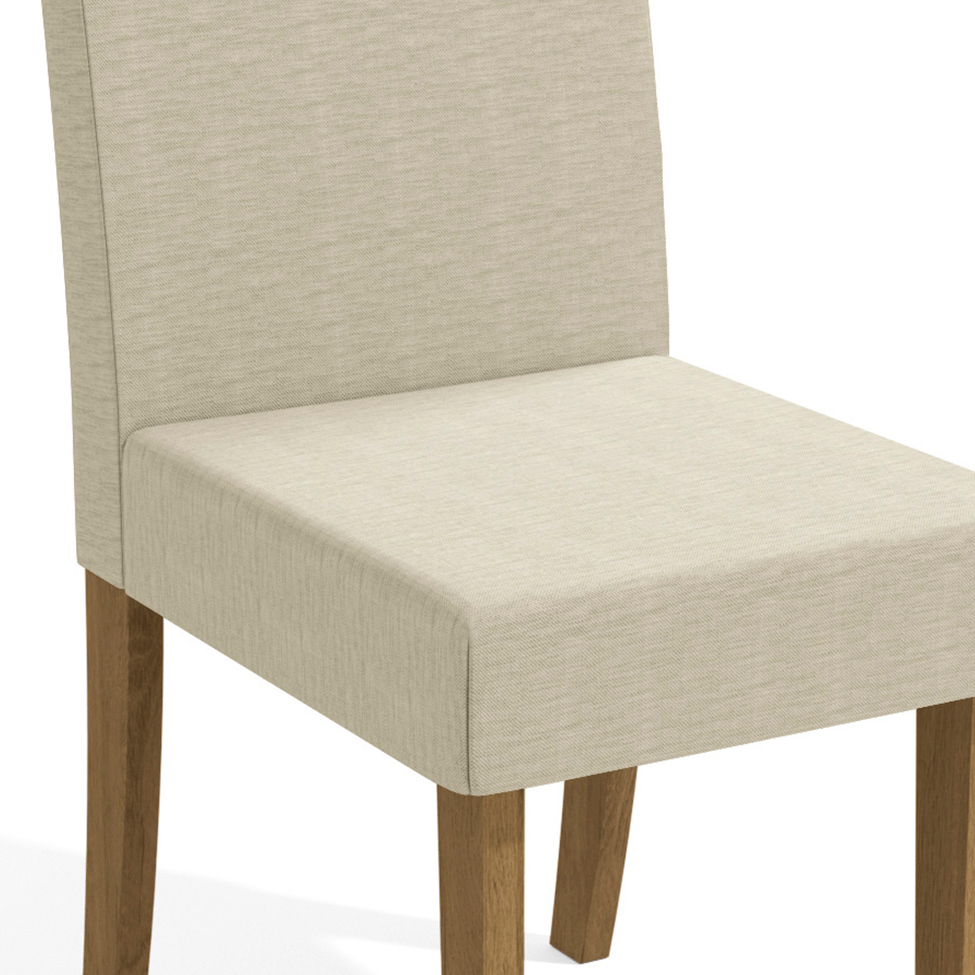 Conjunto com 2 Cadeiras de Jantar Chester Bege Claro e Freijó