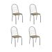 Conjunto com 4 Cadeiras Holanda Veludo Marrom e Cromado