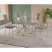 Conjunto com 4 Cadeiras Lisboa Veludo Bege e Cromado
