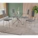 Conjunto com 4 Cadeiras Lisboa Veludo Cinza e Cromado