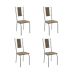 Conjunto com 4 Cadeiras Lisboa Veludo Marrom e Cromado