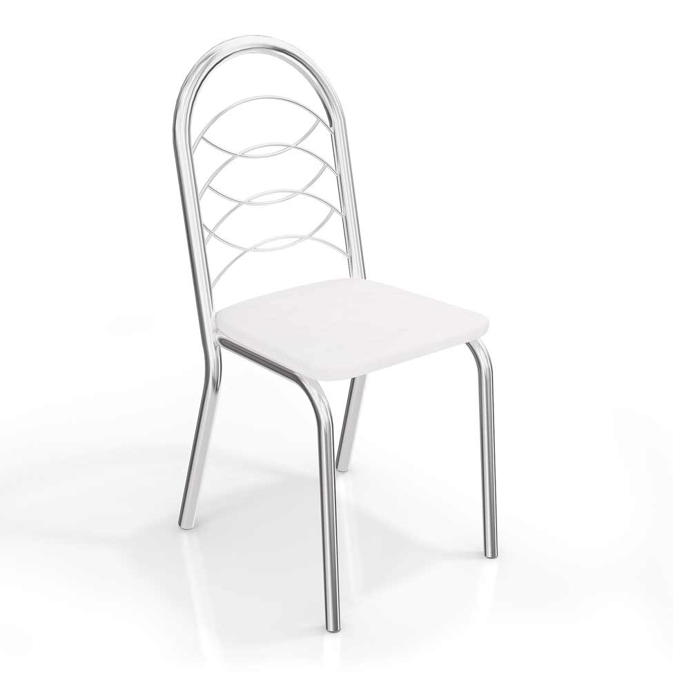 Conjunto de Cadeira Holanda Cromada Cor Branco 2 Peças Kappesberg