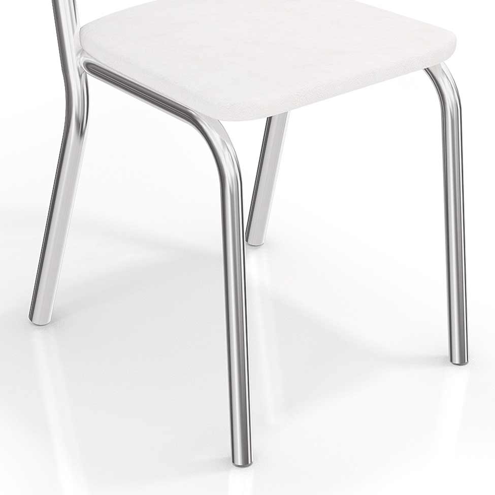 Conjunto de Cadeira Holanda Cromada Cor Branco 2 Peças Kappesberg