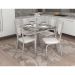 Conjunto de Mesa com 4 Cadeiras Eduardo Cromado e Branco