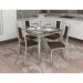 Conjunto de Mesa com 4 Cadeiras Guilherme Cromado e Marrom