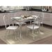 Conjunto de Mesa com 4 Cadeiras Miriam Cromado e Branco
