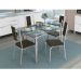 Conjunto de Mesa com 4 Cadeiras Ysabeau Cromado e Marrom