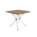 Conjunto de Mesa de Cozinha Quadrada com Tampo MDP e 4 Cadeiras Monique Corino Marrom Escuro e Cromado