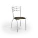 Conjunto de Mesa de Cozinha Quadrada com Tampo MDP e 4 Cadeiras Monique Corino Marrom Escuro e Cromado
