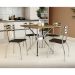 Conjunto de Mesa de Cozinha Quadrada com Tampo MDP e 4 Cadeiras Monique Corino Marrom Escuro e Cromado