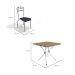 Conjunto de Mesa de Cozinha Quadrada com Tampo MDP e 4 Cadeiras Monique Corino Preto e Cromado