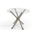Conjunto de Mesa de Cozinha Redonda com Tampo de Vidro e 4 Cadeiras Monika Corino Marrom Escuro e Nikel