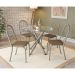 Conjunto de Mesa de Cozinha Redonda com Tampo de Vidro e 4 Cadeiras Monika Corino Marrom e Nikel