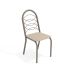 Conjunto de Mesa de Cozinha Redonda com Tampo de Vidro e 4 Cadeiras Monika Corino Off White e Nikel