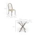 Conjunto de Mesa de Cozinha Redonda com Tampo de Vidro e 4 Cadeiras Monika Corino Off White e Nikel