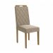 Conjunto de Mesa de Jantar Quadrada com Tampo de Vidro Off White e 8 Cadeiras Dalia Linho Amêndoa e Eucalipto