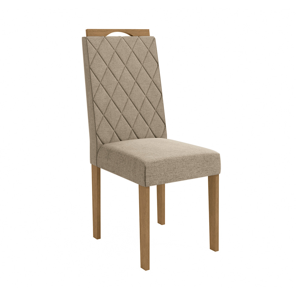 Conjunto de Mesa de Jantar Quadrada com Tampo de Vidro Off White e 8 Cadeiras Dalia Linho Amêndoa e Eucalipto