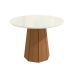 Conjunto de Mesa de Jantar Redonda com Tampo de Vidro Off White e 4 Cadeiras Jade Bouclé Cinza e Eucalipto