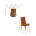 Conjunto de Mesa de Jantar Redonda com Tampo de Vidro Off White e 4 Cadeiras Jade Bouclé Terracota e Eucalipto