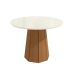 Conjunto de Mesa de Jantar Redonda com Tampo de Vidro Off White e 4 Cadeiras Jade Bouclé Terracota e Eucalipto