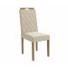 Conjunto de Mesa de Jantar Redonda com Tampo de Vidro Off White e 4 Cadeiras Jade Linho Areia e Eucalipto