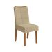 Conjunto de Mesa de Jantar Retangular com Tampo de Vidro Off White Alteia e 6 Cadeiras Elva Bouclé Bege e Canela