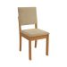 Conjunto de Mesa de Jantar Retangular com Tampo de Vidro Off White Antonela e 4 Cadeiras Lunas Bouclé Bege e Canela