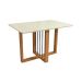 Conjunto de Mesa de Jantar Retangular com Tampo de Vidro Off White Antonela e 4 Cadeiras Lunas Bouclé Bege e Canela