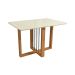 Conjunto de Mesa de Jantar Retangular com Tampo de Vidro Off White Antonela e 4 Cadeiras Lunas Bouclé Fendi e Canela