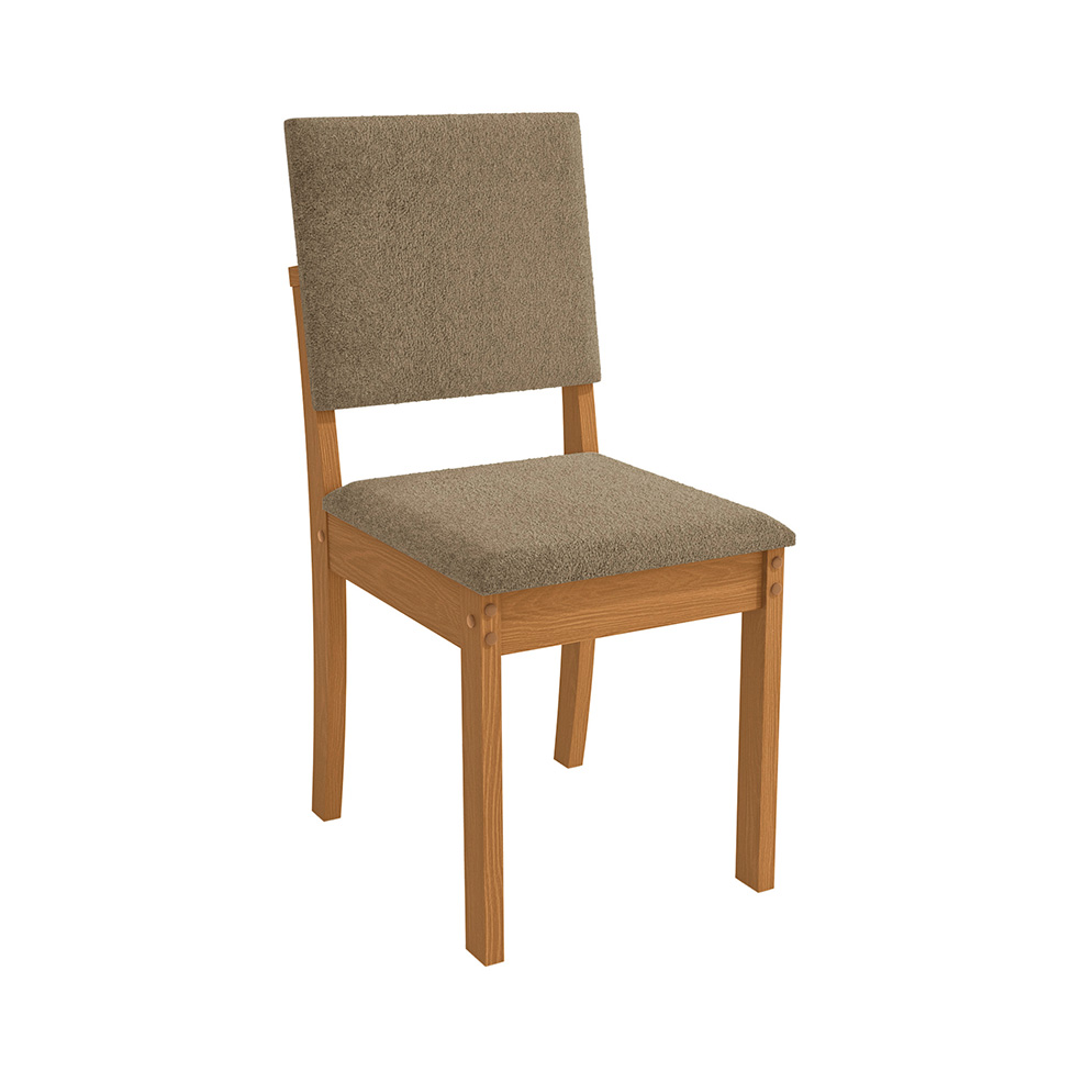 Conjunto de Mesa de Jantar Retangular com Tampo de Vidro Off White Antonela e 4 Cadeiras Lunas Bouclé Fendi e Canela