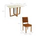 Conjunto de Mesa de Jantar Retangular com Tampo de Vidro Off White Antonela e 4 Cadeiras Lunas Bouclé Terracota e Canela