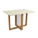 Conjunto de Mesa de Jantar Retangular com Tampo de Vidro Off White Antonela e 4 Cadeiras Lunas Bouclé Terracota e Canela