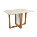 Conjunto de Mesa de Jantar Retangular com Tampo de Vidro Off White Antonela e 4 Cadeiras Lunas Bouclé Titânio e Canela