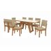 Conjunto de Mesa de Jantar Retangular com Tampo de Vidro Off White Cinara e 8 Cadeiras Luna Bouclé Bege e Canela