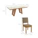 Conjunto de Mesa de Jantar Retangular com Tampo de Vidro Off White Cinara e 8 Cadeiras Luna Bouclé Fendi e Canela